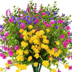 36 Bundles Outdoor Artificial Fake Flowers UV Resistant No Fade Boxwood Faux Plastic Shrubs Plants for Garden Patio Porch Window Box Home Wedding Farmhouse Hanging Décor