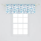 Ambesonne Sea Animals Window Valance Pack of 2, Sketch of Bottlenose Dolphins Playing Laughing in The Ocean Sea Life Print, Rod Pocket Curtain Valances for Kitchen Bedroom, 42" X 18", Turquoise White