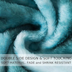 Fuzzy Blanket Queen Size - Teal, Soft and Comfy, Plush and Furry Faux Fur, Reversible Queen Blankets for Queen Full Bed, 90x90 Inches,Teal