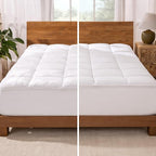 Bare Home Queen Microplush Mattress Topper - Pillow Top Reversible - Soft Mattress Cover - Dual Sided All-Season - 8" to 24" Deep Pocket - Fitted Cover - Plush Mattress Pad (Queen)