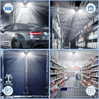 LED Garage Lights 4 Pack -120W, 12000LM 6500K Led Shop Light with 4+1 Deformable Panels, Basement Barn Light Garage Ceiling Lights, E26/E27 for Garage, Warehouse, Shop