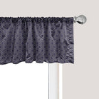 Ambesonne Navy Blue Window Valance Pack of 2, Geometric Dotted Pattern Design with Abstract Ogee Shapes Grid Ornament Tile, Rod Pocket Curtain Valances for Kitchen Bedroom, 54" X 18", Dark Blue Tan