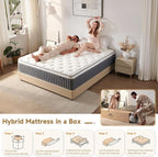 Full Size Mattress 12 Inch, Hybrid Memory Foam Mattress with Zoned Pocket Coils Support and Motion Isolation Design, Strengthen Edge Support,CertiPUR-US Certified, Medium Firm in a Box