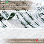 PHF 100% Cotton Tie-dye Waffle Weave Blanket Queen Size,Soft Breathable Skin-Friendly Durable Layering for All Season, Manual Elegant Delicate Pattern for Bed, Home Decor, Couch,Tie Dyed Green, 90x90