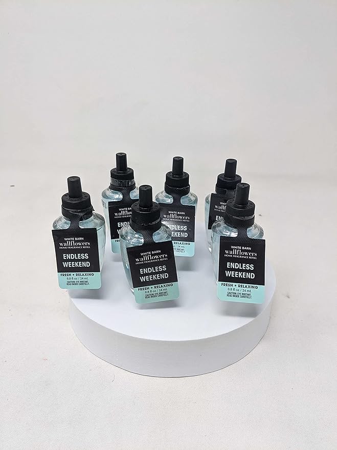Bath and Body Works 6 Piece Pack Endless Weekend (0.8 fl oz / 24 ml) Wallflowers Fragrance Refill