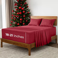 Mellanni Extra Deep King Sheets - 4 PC Iconic Collection Bedding - Hotel Luxury, Ultra Soft, Cooling Bed Sheets - Wrinkle, Fade, Stain Resistant (King, Brick Red)