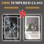 LED Bathroom Mirror,24"x36" Mirror with Black Frame, Front Light and Backlit, Stepless Dimmable, Anti-Fog, Shatter-Proof, Memory, 3 Colors, Double LED Vanity Mirror