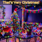 Ollny Outdoor Christmas Lights 1000LED 328FT, Multicolor Fairy Lights IP67 Waterproof, Plug in String Light with Remote 8 Modes Timer, Xmas Light for Outside Indoor House Tree Decorations