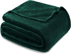 Exclusivo Mezcla Fleece Blanket Twin Size for Bed, Super Soft and Warm, All Season Use, Cozy, Plush, Lightweight, 90x66 Inches, Forest Green