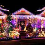 Dazzle Bright 164 FT 500 LED Christmas String Lights, Waterproof Green Wire String Lights with 8 Modes, Outdoor Christmas Decorations for Indoor Garden Party Yard Decor (Multi-Colored)