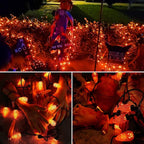 Brizled C9 Orange Lights, 16ft 25 LED Halloween Lights Connectable, UL Certified Orange Light String, Outdoor Lighting Black Wire for Halloween Thanksgiving Tree Patio Garden Party
