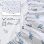 RUVANTI Flannel Sheets Queen Size - 100% Cotton Double Brushed Bed Sheets, Deep Pockets 16 Inches Queen Sheet Set, All Seasons Breathable & Extra Soft - Warm & Cozy, 4 Piece, Happy Cubs