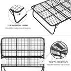 Karcog Folding Bed with Mattress, Storage Cover Included, 46 Inch Extra Rollaway Guest Bed for Adults, with Memory Foam Mattress and Sturdy Metal Frame on Wheels, 75" x 46"