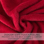 Flannel Fleece King Size Summer Blanket All Season 350GSM Lightweight Throw for The Bed Extra Soft Brush Fabric Winter Warm Sofa Blankets 90" x 108"(Burgundy Red King)