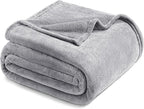 Exclusivo Mezcla Fleece Blanket Twin Size for Bed, Super Soft and Warm, All Season Use, Cozy, Plush, Lightweight, 90x66 Inches, Light Grey