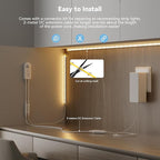 PAUTIX Motion Sensor Strip Lights 24V COB LED Strip Light Motion Activated LED Strip Light 2700K Warm White,20ft Dimmable Super Bright with Dual Lighting Mode,for Under Cabinet,Kitchen,Stairs,Bedroom