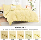 HYMOKEGE Yellow California King Comforter Set Seersucker 7 Pieces, All Season Luxury Bed in a Bag for Bedroom, Bedding Set with Comforter, Sheets, Pillowcases & Shams