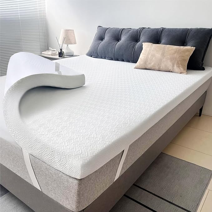 Airensky 3 Inch Memory Foam Mattress Topper, Cooling Gel Infused High Density King (76"x80") Topper with Removable Skin-Friendly Cover, Bed Topper for Pressure Relief Back Pain, CertiPUR-US Certified