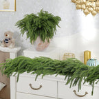 12 Pcs Artificial Norfolk Pine Branches, Norfolk Pine Artificial Pine Stems DIY Crafts Faux Christmas Greenary Norfolk Pine Branches for Xmas Wreath Garland Home Decor (12)