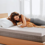 Subrtex Cover for Mattress Topper Queen Size 4 Inch (Only Cover) Mattress Topper Protector Bedding Removable Encasement with Zipper Closure