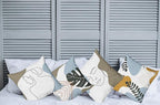 Ambesonne Minimal Throw Pillow Cushion Case Pack of 4, Modern Line Art Woman Portrait with Contemporary Leafy Geometric Details, Modern Accent Double-Sided Digital Printing, 20", Baby Blue Taupe Amber