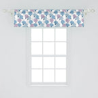 Ambesonne Flower Window Valance Pack of 2, Delicate Pastel Spring Trill Bindweeds, Rod Pocket Curtain Valances for Kitchen Bedroom, 42" X 12", Blue Grey Mauve