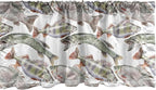 Ambesonne Fishes Window Valance Pack of 2, Watercolor Common Carp Perch and Bass Freshwater Animals Themed Seafood Drawing, Rod Pocket Curtain Valances for Kitchen Bedroom, 42" X 12", Pale Blue Grey
