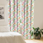 Ambesonne Watercolor Window Curtains, Delicious Donuts Pattern Various Flavors Sprinkles Stars Background, Lightweight Decor 2-Panel Set with Rod Pocket, Pair of - 28" x 95", Pale Fern