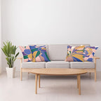 Ambesonne Floral Throw Pillow Cushion Case Pack of 4, Abstract Flowers and Petals with Exotic Vibes Colorful Modern Style, Modern Accent Double-Sided Digital Printing, 18", Rose Dark Violet Mustard
