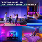 9.84ft Smart RGB LED TV Backlight Strip for 32-45 Inch TVs, Music Sync Bluetooth App & Remote Control, USB-Powered LED Lights for Bedroom, Gaming, Home Theater