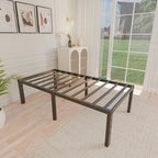 ALDRICH 18 Inch Metal Twin Bed Frame - Black Basic Steel Slats Platform, Easy Assembly Heavy Duty Noise Free Bedframes, No Box Spring Needed