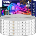 FBZ 300Ft Outdoor Waterproof LED Strip Lights,Music Sync RGB IP65 Led Lights with App Control and Remote,Color Changing Waterproof Led Rope Lights for Outdoor,Balcony,Roof,Garden,Stairs Party (300FT)
