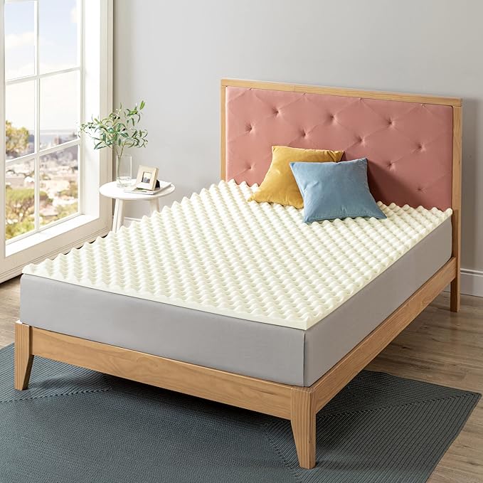 ZINUS 1.25 Inch Copper Cooling Memory Foam Mattress Topper with Airflow Design, Twin