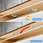 maylit Under Cabinet Strip Lighting Plug in 72in, Ultra Bright Small LED Light Bar, 6000K Cool White, 110V-120V Wired Lights for Kitchen Cabinet, Counter, Workbench, Desk, Closet, Shelf, Indoor