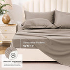 Love's cabin Queen Comforter Set Light Brown, 7 Pieces Queen Bed in a Bag, All Season Bedding Sets with 1 Comforter, 1 Flat Sheet, 1 Fitted Sheet, 2 Pillowcase and 2 Pillow Sham