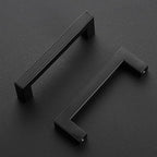 Ravinte 5 Pack Black Cabinet Pulls 4 Inch Square Kitchen Cabinet Handles Matte Black Kitchen Hardware for Drawer Pulls Drawer Handles Come with Screwdriver