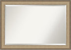 Amanti Art Bronze Bathroom Mirror for Over Sink, 29x41 Elegant Brushed Bronze Rectangle Vanity Mirror, Large Casual Frame, Hangs Horizonally and Vertically, Bathroom Wall Decor, Beveled Edge