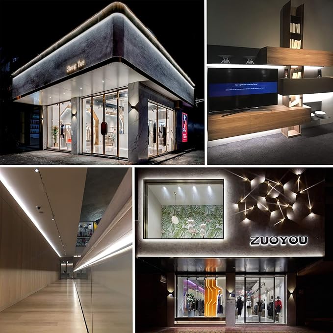 50ft/15m Plug in LED Rope Lights, 540 Daylight White LEDs, 110V, Waterproof,Connectable, Power Socket Connector Fuse Holder, Indoor/Outdoor Use, Ideal for Backyards, Decorative Lighting
