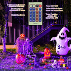 Decute 500LED 164FT Fairy String Lights Halloween Lights Silver Wire with Remote, Firefly Starry Light for DIY Christmas Tree Costume Wedding Party Table Centerpiece Decor Orange Purple