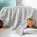 Exclusivo Mezcla Plush Fuzzy Fleece Bed Blanket King Size, Super Soft, Fluffy and Warm Blankets, Suitable for All Seasons (Light Grey, 90x104 Inches)