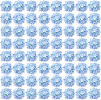 Auihiay 64 PCS Full Artificial Hydrangea Flowers, Blue Purple Silk Hydrangea Heads with Stems, Fake Flowers for Wedding Centerpieces, Baby Shower, Home, Garden, Party Decoration (Blue Purple)