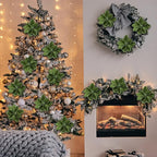 8 Pcs Large Christmas Flower Magnolia Flowers Christmas Tree Decoration Artificial Poinsettia Stems Velvet Xmas Ornaments for Xmas Tree Table Decor (Forest Green,12 Inch)