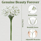 50 Pcs Babys Breath Artificial Flowers, Baby Breath Flowers Artificial Bulk, Real Touch White Fake Flowers, Faux Babies Breath Gypsophila for Wedding Home Decor Floral Arrangement