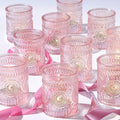 DEVI 24pcs Pink Votive Candle Holders for Table Centerpieces, Glass Tea Lights Candle Holder, Wedding Shower Decorations, Baby Shower Decorations, Valentine Party Centerpieces Table Decoration
