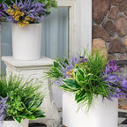 25Pcs Outdoor Artificial Boxwood UV Resistant Fake Stems Plants, Faux Plastic Greenery for Indoor Outside Hanging Plants Garden Porch Window Box Home Wedding Farmhouse Décor