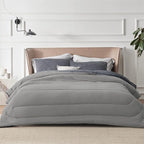 Bedsure Queen Comforter Set - Cooling and Warm Bed Set, Dark Grey Reversible Bedding for All Season, 3 Pieces, 1 Queen Size Comforter (88"x88") and 2 Pillow Cases(20"x26")