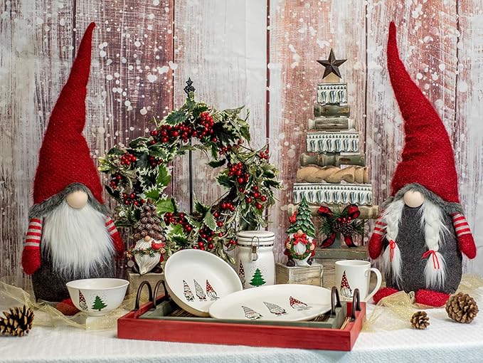 Boston International Christmas Tabletop Gnome Figurine, 4 x 7.5-Inches, Pinecone Hat Phil