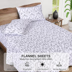 RUVANTI Flannel Sheets Twin Size - 100% Cotton Double Brushed Twin Sheets Set, Deep Pockets 16 Inches, All Seasons Breathable & Extra Soft Bed Sheets, Warm & Cozy, 3 Piece, Dry Winter