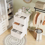 BOLUO White Night Stand with Drawers 3 Drawer Dresser for Bedroom, Tall Nightstand for Closet Dorm Modern Bedside Table