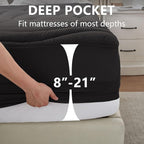 Queen Size Mattress Pad Waterproof, Pillow Top Cooling Mattress Topper Cover, Quilted Fitted Mattress Protector Washable, Deep Pocket 8-21" (60x80 inch, Black)